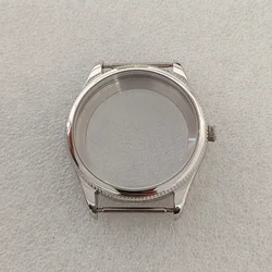 Stainless Steel Polished 42.5mm Watch Case for Manual Mechanical Movement Watches (Fits 37mm Dial) (Silver)