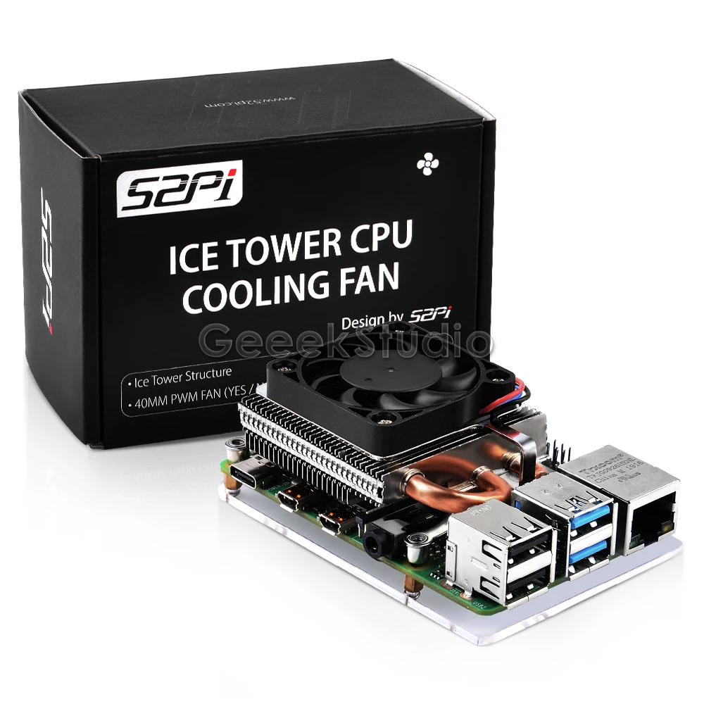 New Raspberry Pi 4B Ultra Thin Ice Tower Cooler Cooling Fan for RPI 4 Model B CPU Fan