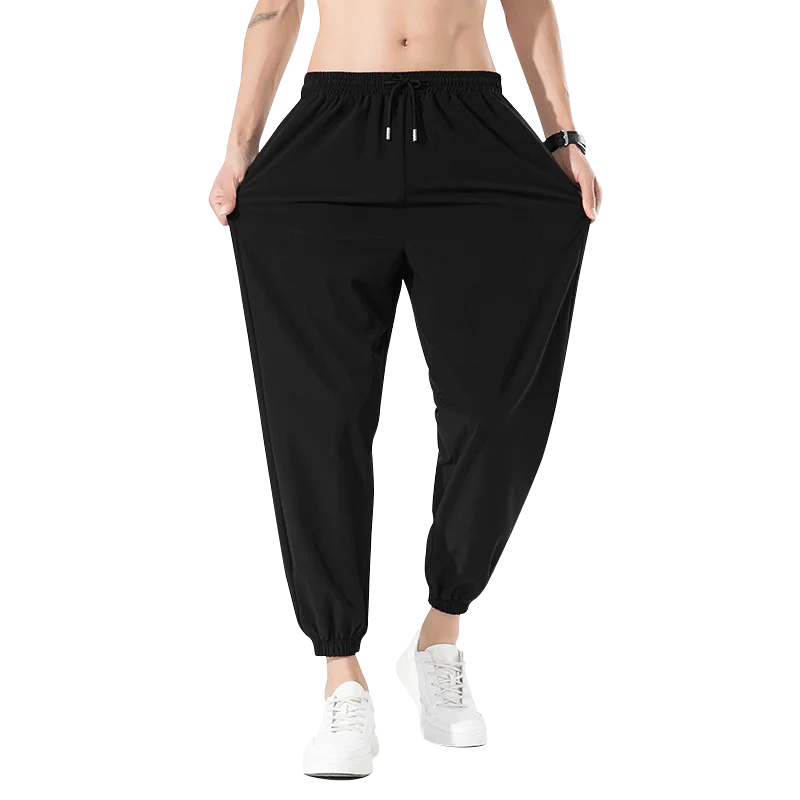 LtifoneMensDrawstringLooseFitTrousersElasticWaistCasualThin