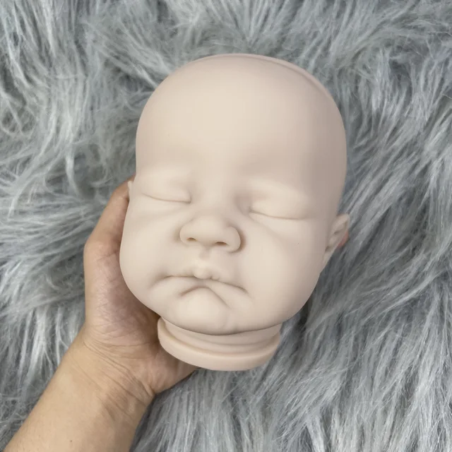 19 Inches Unpainted Reborn Vinyl Doll Kit August Sleeping Baby Molds Blank Doll Parts With Cloth Body 4