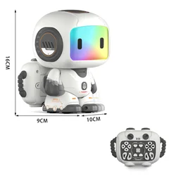 Interactive Children's Robot Toy with Rainbow LED Screen - Music & Storytelling Educational Companion, Touch - Control Rechargeable Gift (GRAY)