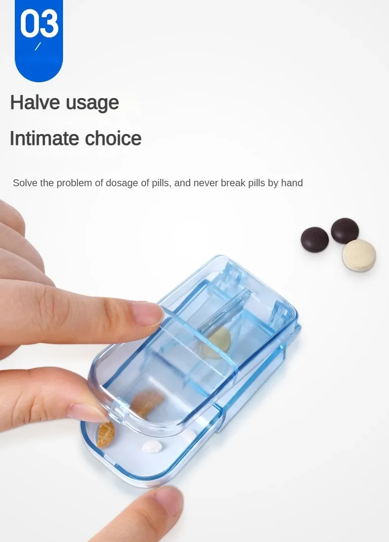 Description Picture 6 of itemHigh Quality Pill Cutter Medicine Box Pill Cutting Splitter Drugs Tablet Cutter Divider Storage Case Pill Box Cases & Splitter