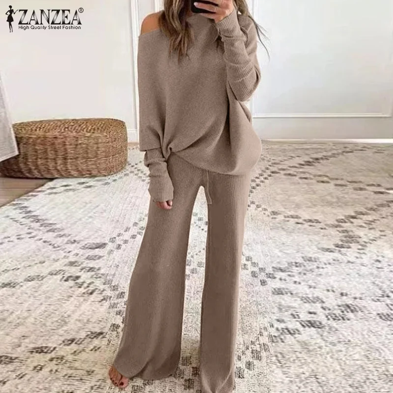 Elastic Waist Pant Oversized Solid Matching Sets Women Vintage Long