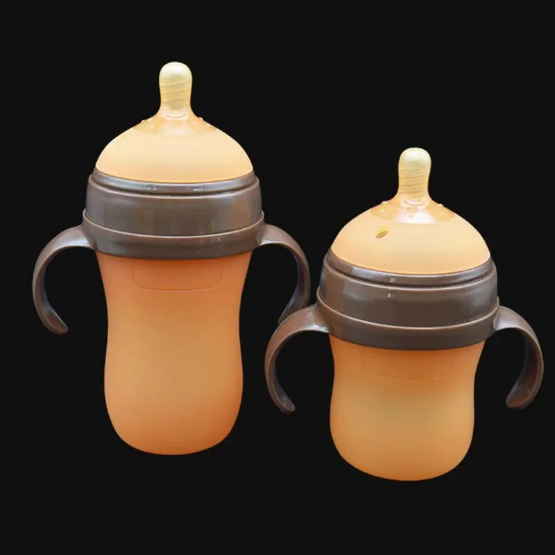 Kid Feeding Bottle Silicone Bottle Anti Colic Air Vent Wide Neck Natural Nursing Feeding for Newborn ببرونه حليب الرضع