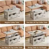 Lift Top Coffee Table, Multi-Function Convertible Coffees Tables with Drawers, Coffee Table Converts To Dining Tables 5