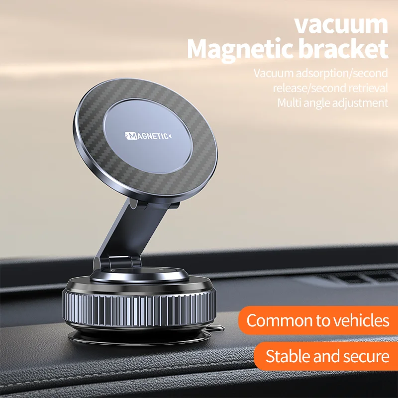 Vacuum Magnetic Bracket Foldable Dashboard/Glass/Desktop Phone Holder Stand For Magsafe iPhone 17~12 Pro Max Suction Cup Bracket