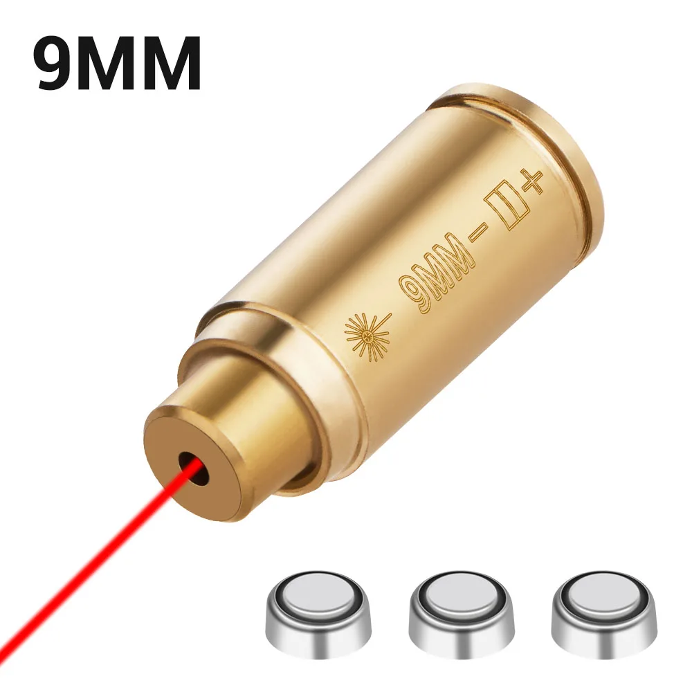 Tactical Red Laser Bore Sighter Training Bullet Brass Boresighter Caliber 12GA .223 .303 300WIN 6.5x55 7mm 8mm 9.3x62 Snap Caps