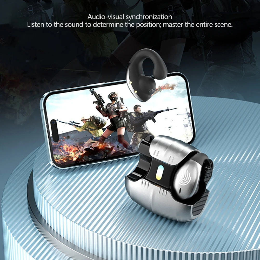 Wireless Bluetooth 5.3 Ear Clip Earbuds with Surround Sound & Touch Control