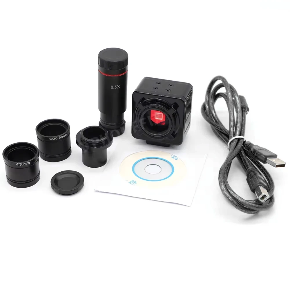 5MP USB 현미경 비디오 산업용 디지털 카메라 0.5X 접안 렌즈 C-마운트..