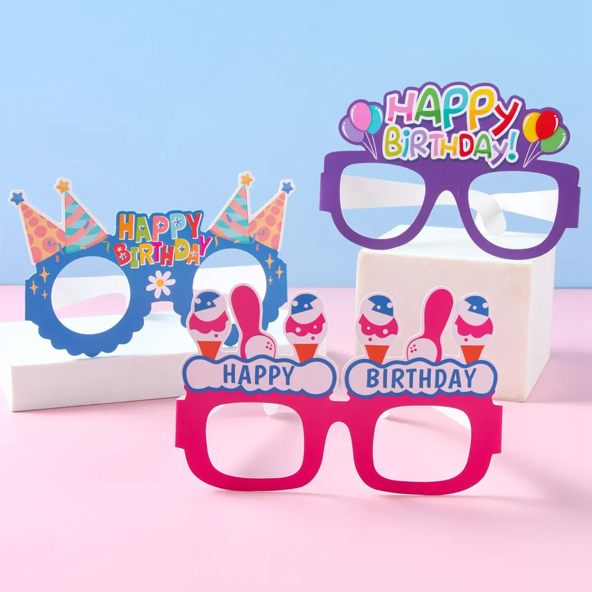 8 stücke bunte Papier geburtstags gläser Frauen geburtstags feier ballon dekor für Mädchen diy Geschenk cosplay liefert Baby party dekor – Detail 1
