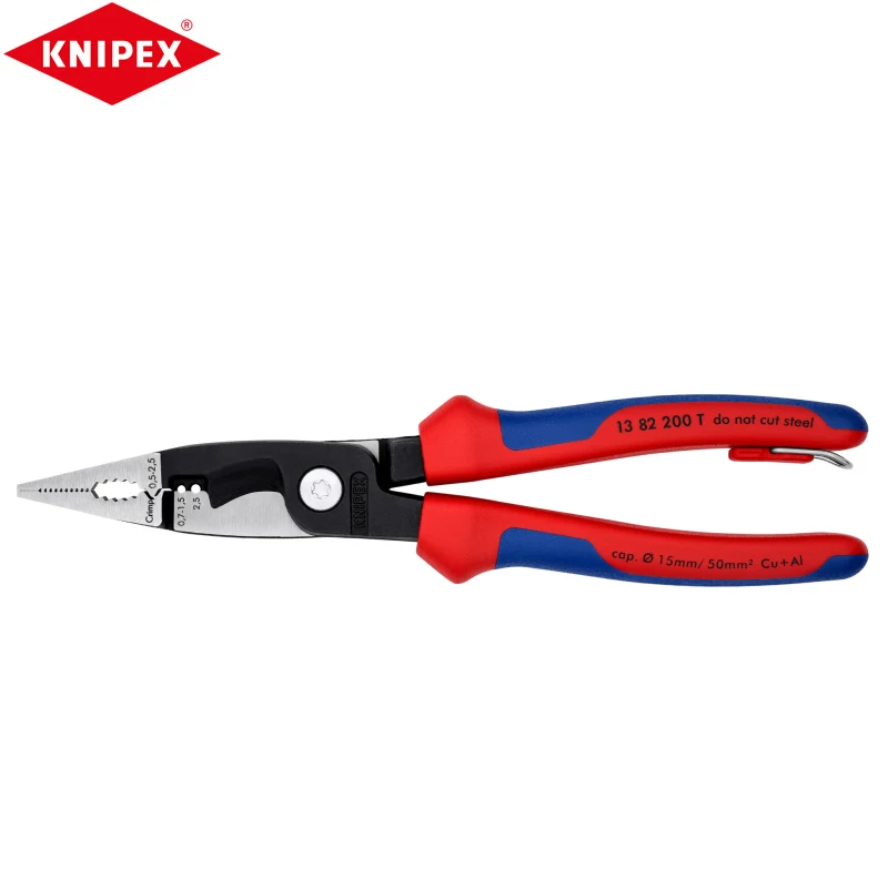 Knipex 13 82 200 T Pinze Multifunzionali Per Elettricisti Induriscono Il Tagliente Con Un Funzionamento Semplice E Tagliente