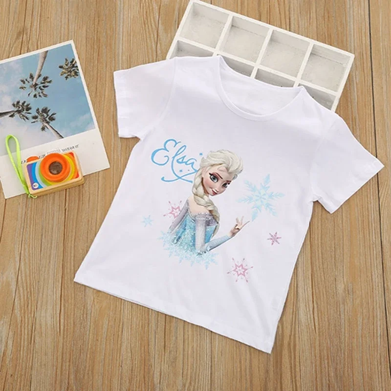 Kids Summer Clothes For Girls Cartoon Disney Frozen Elsa Baby Boys Short Sleeve Tshirts Tees Tops Children Clothes Pajama