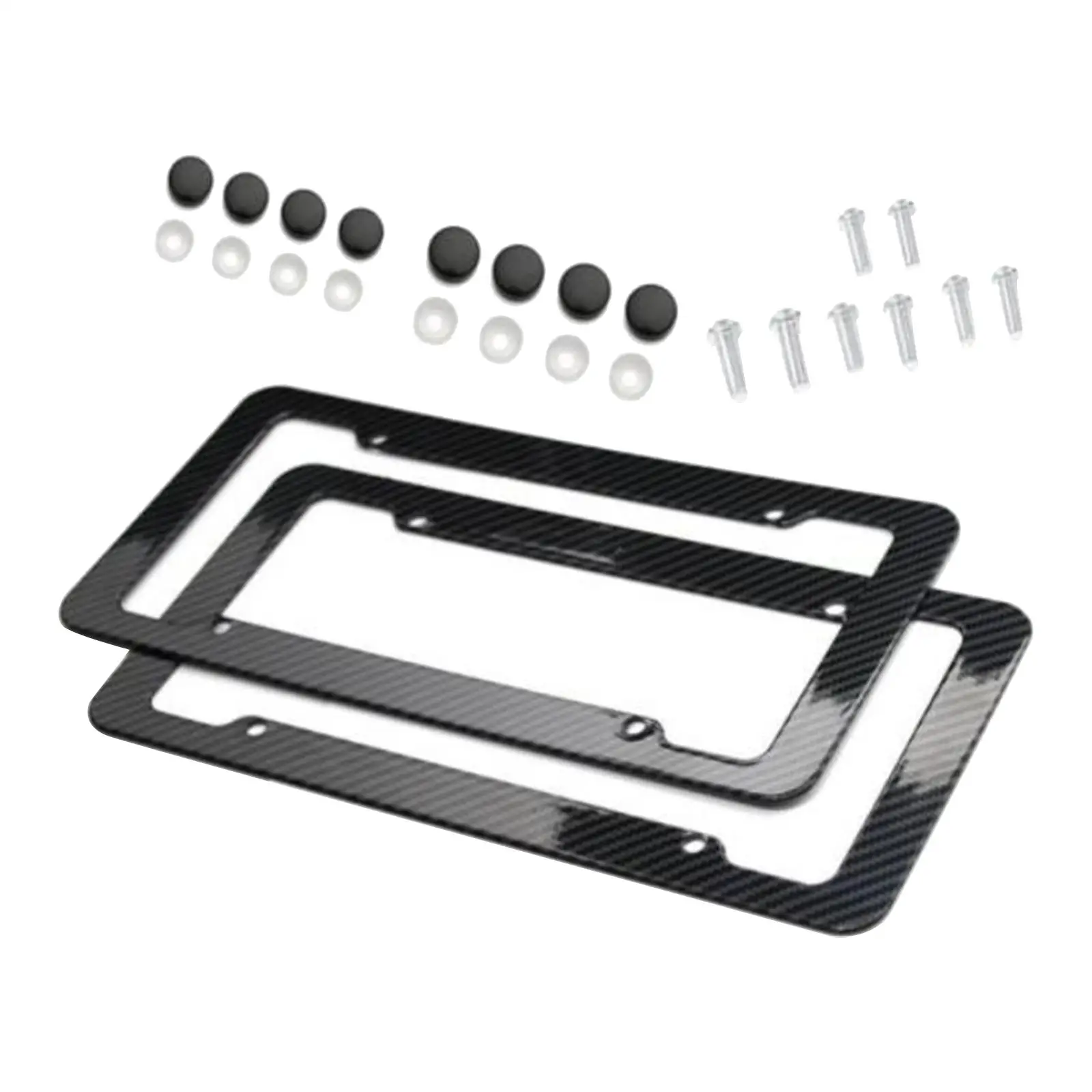 2x Carbon Fiber Style Frames Plate Covers for US Accessories Durable