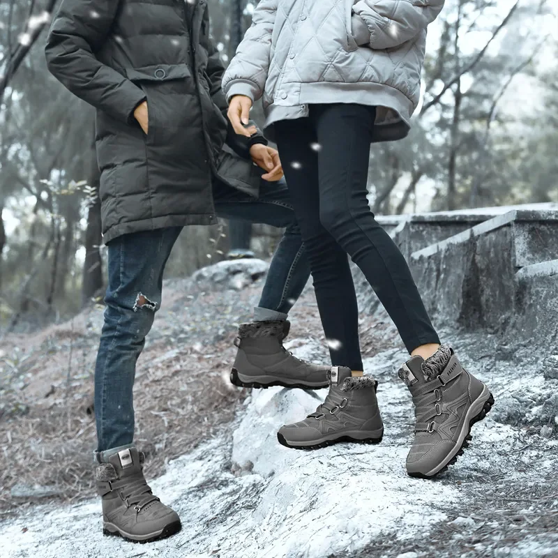 

Super warm Men boots Women winter boots shoes for men waterproof snow boots woman 2023 Outdoor hiking work boots Big size 36-48