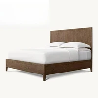 Meubles de maison de luxe contemporains, meubles de chambre à coucher, cadres de lit, lits en bois massif, hôtel, Villa, Design classique, lits à panneaux de villégiature 5