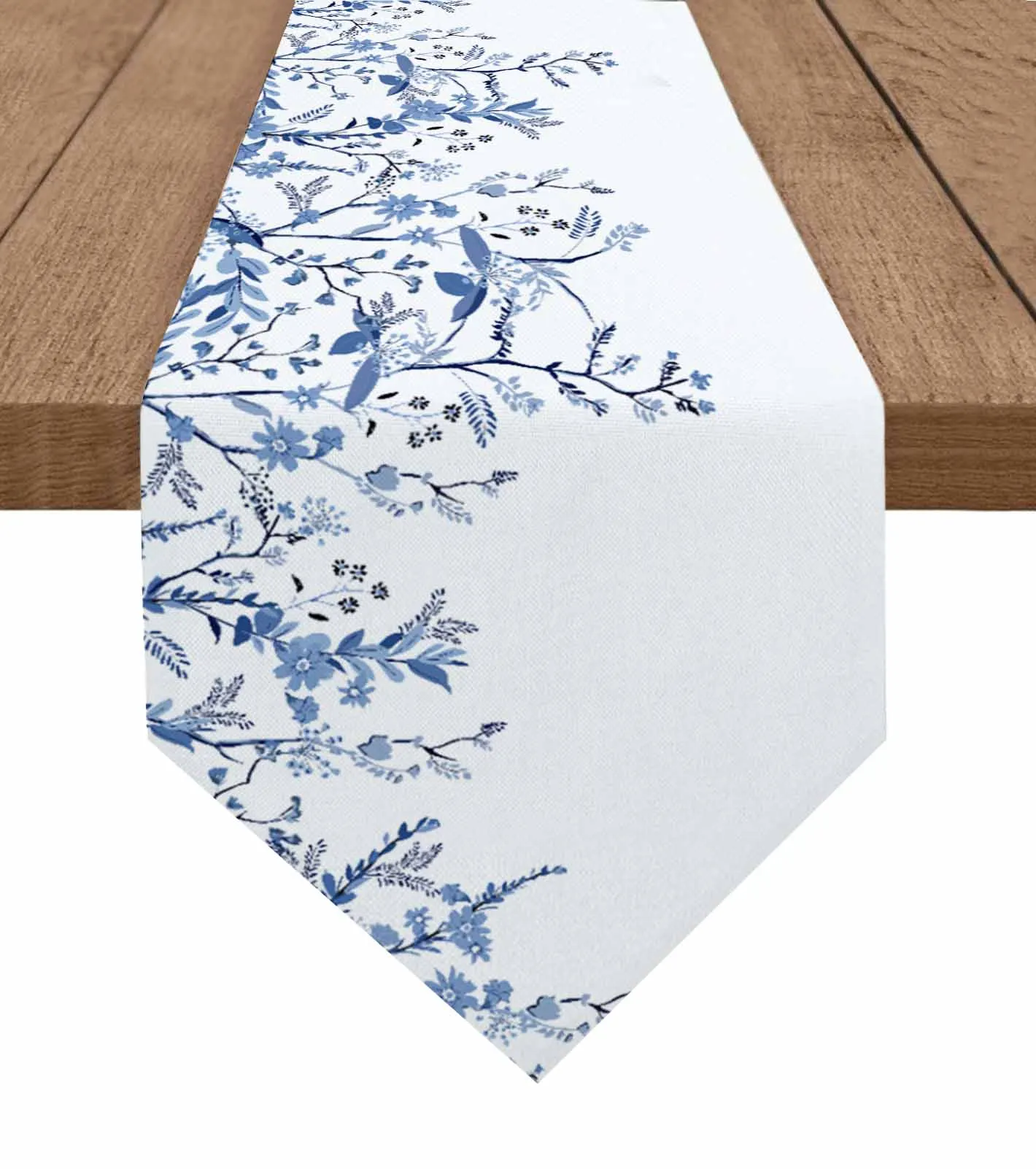 

Plants Flowers Watercolor Table Runner Wedding Party Decor Tablecloth Holiday Kitchen Table Decor Table Runner