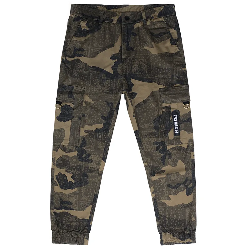 

Desert Jungle Camouflage Outdoor Overalls Men's 2024 Adventure Mountaineering Trousers Slim-Fitting Ankle-Tied Casual Pants