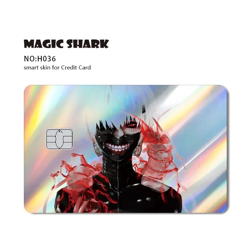 Skull Panda Hunter Blue Dragon Holographic Card Sticker Skin