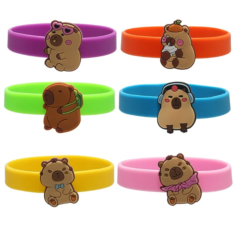 Capybara Geburtstagsparty-Gefälligkeiten, Schlüsselanhänger, Handtasche, Geschenktüte, Kuchendekoration, hängende Wimpel, Stroh, Papa-Kreise, Capybara-Party-Souvenir – Detail 13