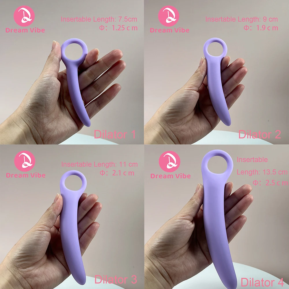Silicone Vaginal Dilator Set for Gradual Dilation Sexual Health Trainer Penetration Probe Sex Toy Woman Men Anal Plug Training