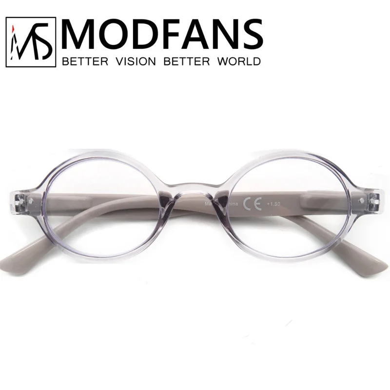 Classic Round Frame Lightweight Reading Glasses with Spring Hinge, Diopter +1.0 to +4.0