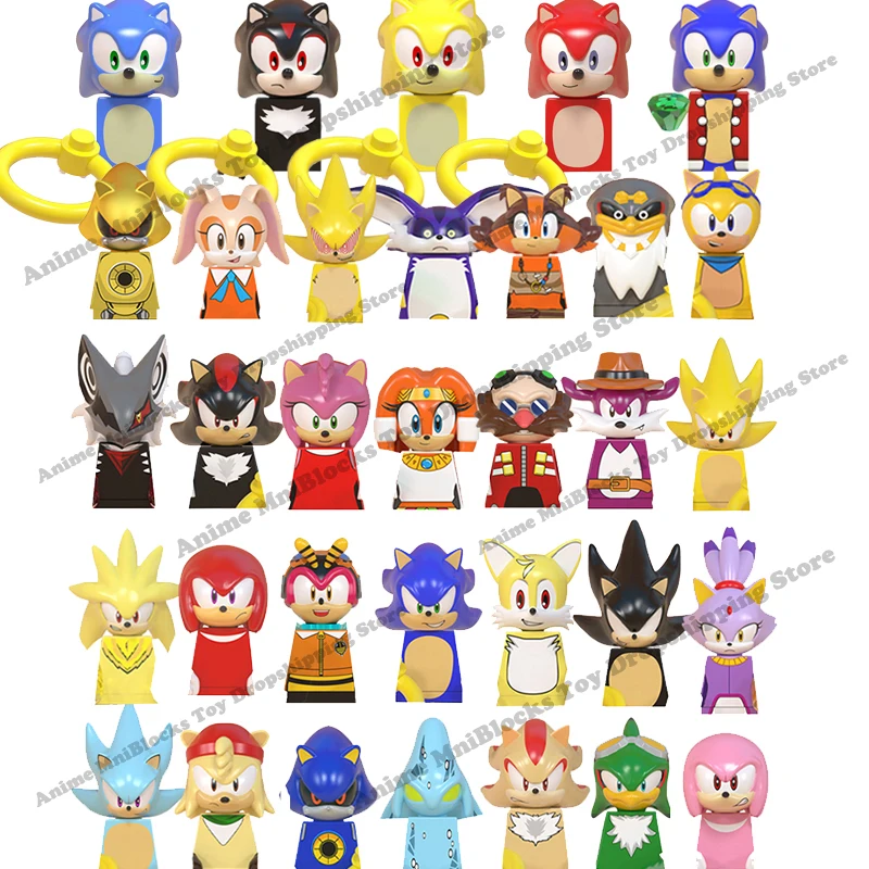 WM6086 WM6087 WM6088 LG1001 anime bricks Sonic Amy Rose Ray Storm Shadow building blocks mini action toy figures Children gifts