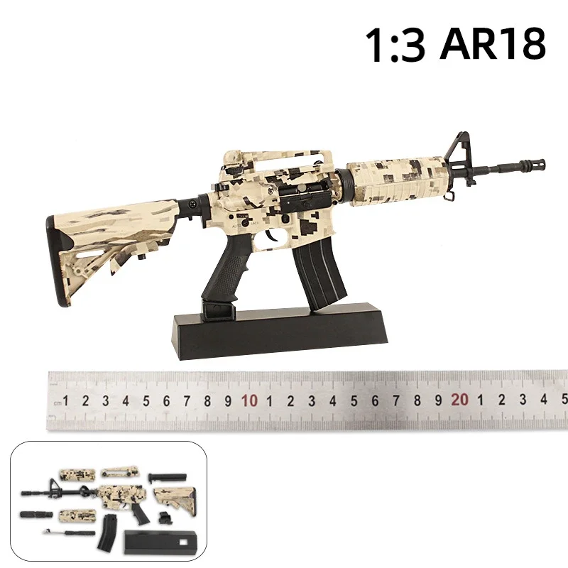 1: 3 миниатюрный снайперский пистолет AR18 M416, пистолет из сплава, модель пистолета AK47 Glock, металлическая сборка, игрушечное оружие для мальчиков, Рождественский подарок
