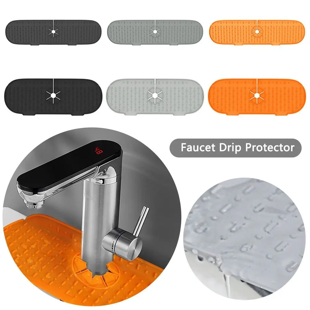 

New Kitchen Bathroom Silicone For Bars Farmhouses Draining Pad Drying Mat Sink Accessories Faucet Drip Protector