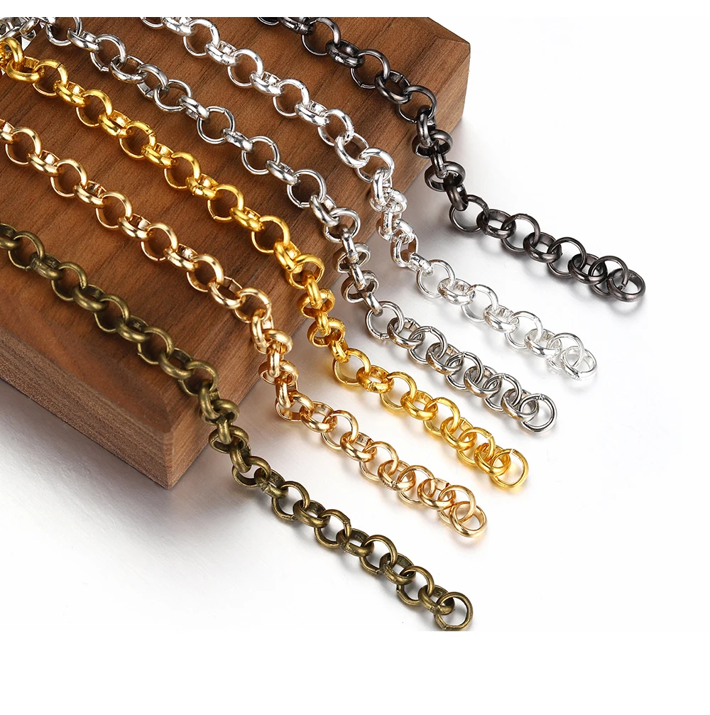 2 Meter/Los Kupfer-Gliederkette, Großpackung für die Schmuckherstellung, DIY-Halskette, Armband, ChainMaterials, handgefertigte Lieferungen – Detail 12