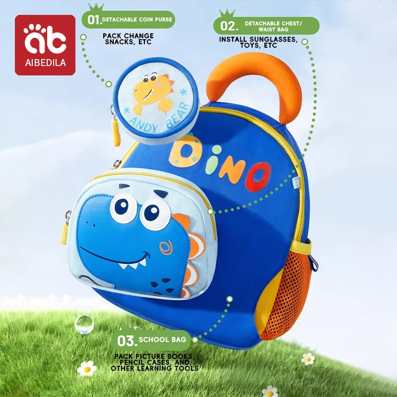 Toddler Backpack with Anti-lost Kids Backpack 3in1 Zero Wallet Pocket kindergarten knapsack for children traveling bag 2