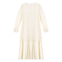 VIMLY French Elegant Women Dress 2025 Autumn New Retro Long Lace Sleeves Dresses Casual Soft Paneled Maxi Dress Woman A2810 - Image 6