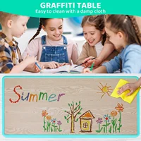 Table rectangulaire pour enfants avec 6 chaises, réglable, multi-activités, bureau d'art et d'artisanat, recommandé pour les filles de 2 à 10 ans 6