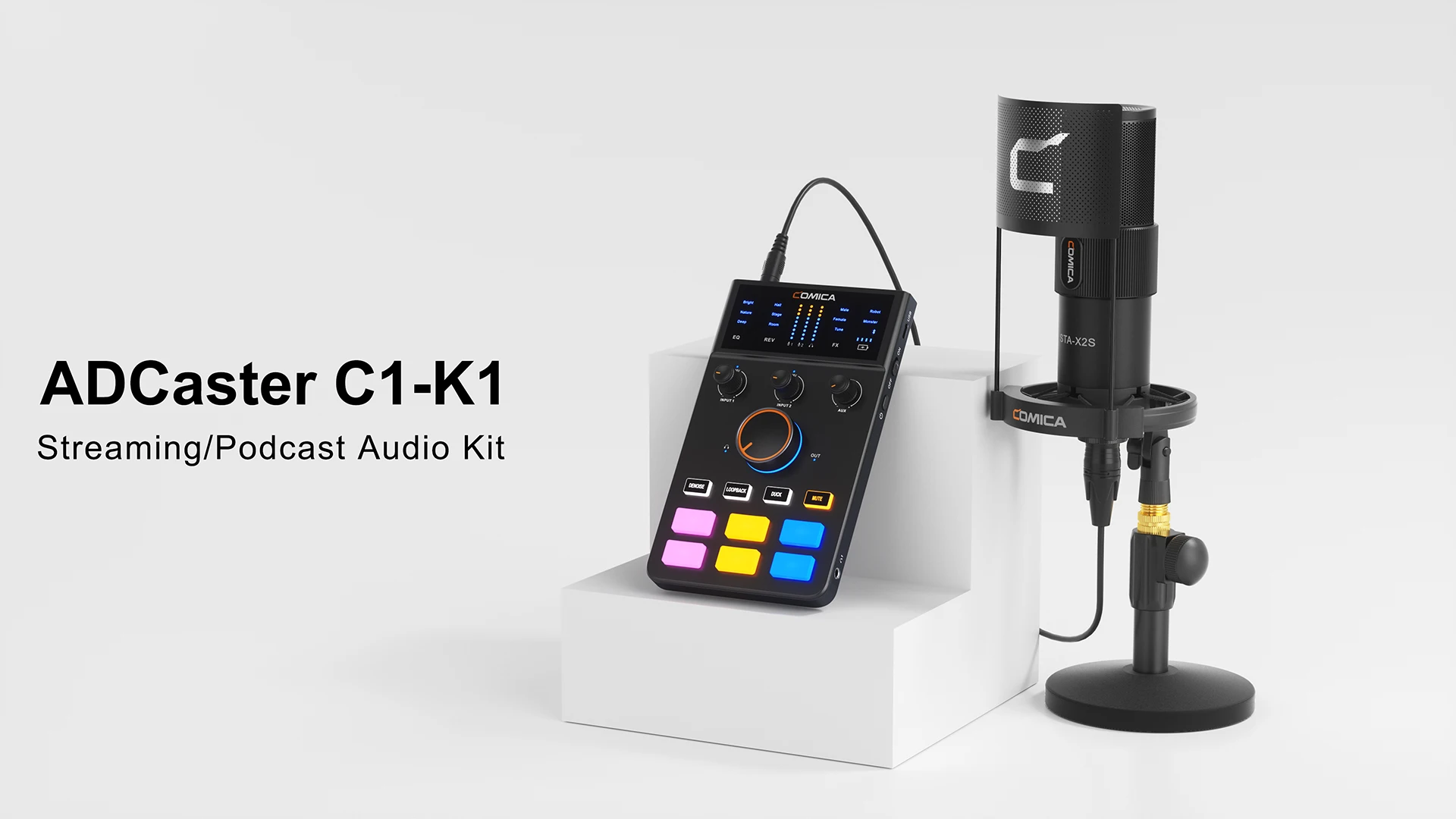 ADCaster C1 C1-K1 Audio Interface With XLR Microphone For Streaming/Gaming/Podca