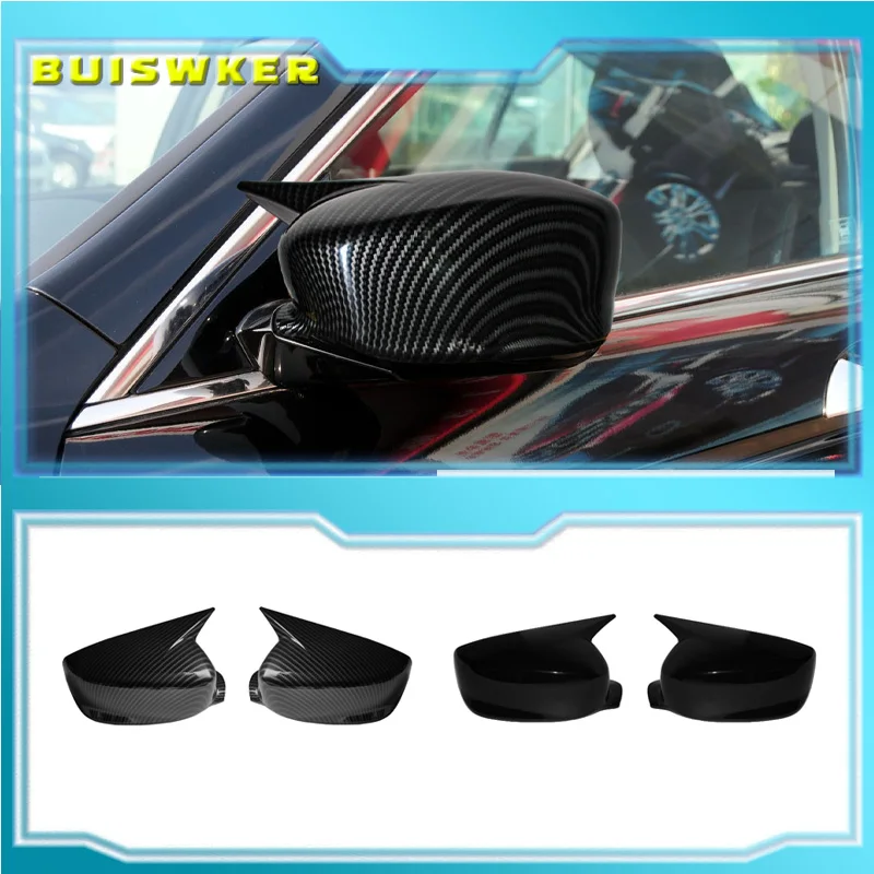 

For Honda Accord 8th 8.5th 9th 08-2017 Rearview Mirror Cover Glossy Black Carbon Fiber Look