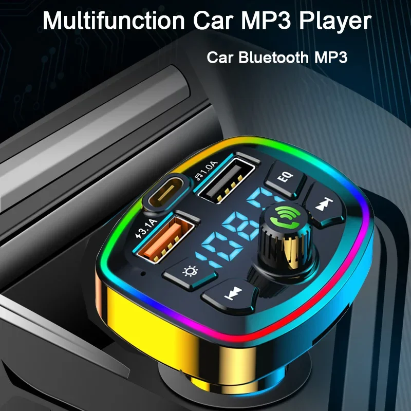 VIKEFON Wireless Car MP3 Player – 3.1A Dual USB Ports, FM Transmitter, Quick PD Charging, Hands-Free Use 5