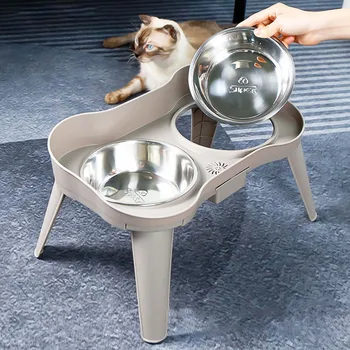 Raised Stand Elevated Dog Feeder Non-Slip and No Spill Design Bowl Pet Supplies Suitable for Improve Posture and Comfort Xuan-US 2