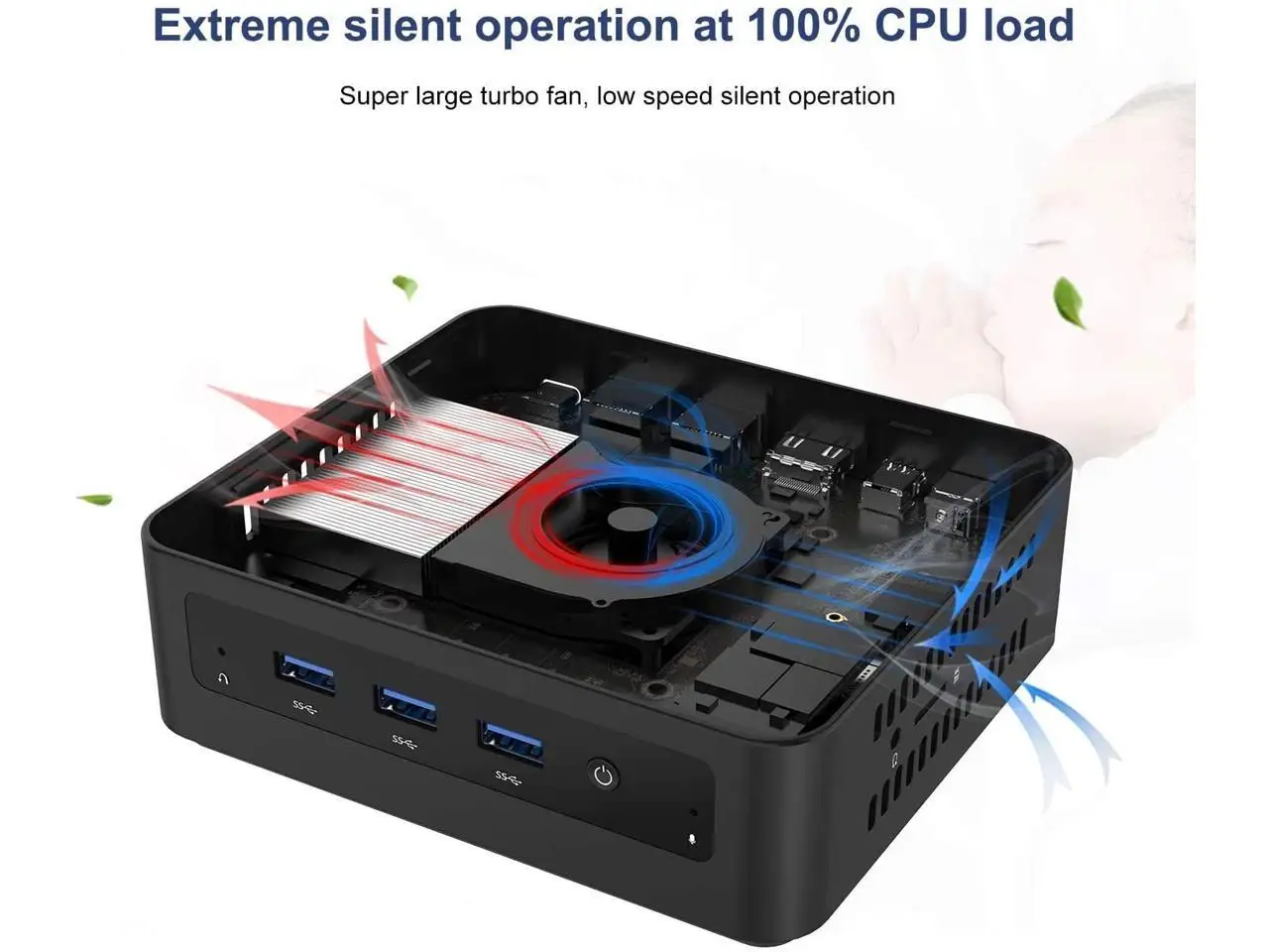 Mini PC Intel Core i5-5257U Windows 10 Pro Mini Computer 