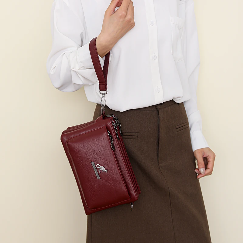 Borsa da donna borsa a tracolla causale borsa a tracolla multistrato femminile nuova tendenza moda Multi tasche borsa Bolso Mujer - immagine 2