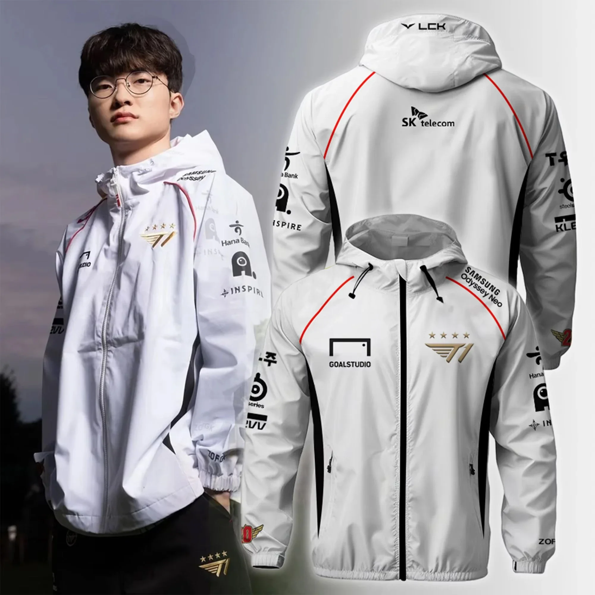New T1 Esports Team Uniform Jacket League Of Legends World Finals Jersey Jacket LOL Games Faker Fan Support Men Clothes top