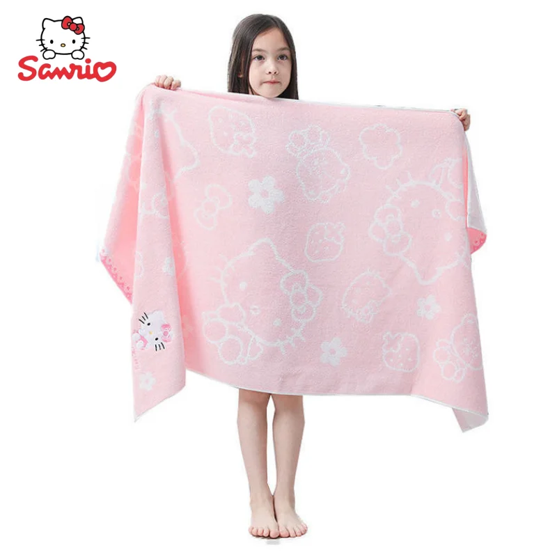 

Sanrio New Anime Peripheral Kawaii Hello Kitty Kai Cute Bath Towel Cartoon Bath Towel Creative Absorbent Towel Gift Wholesale