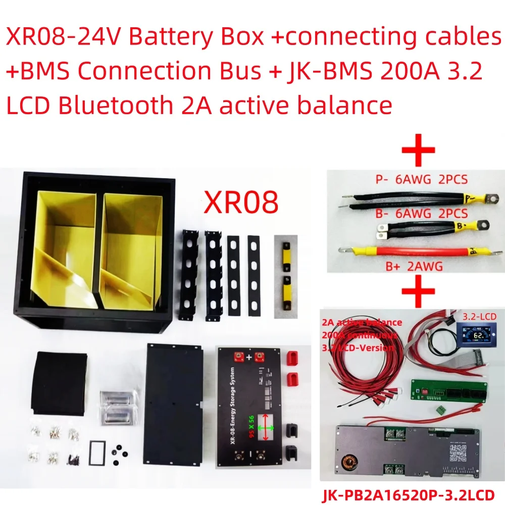 8S 24V Power Box Case DIY Kit LiFePO4 Battery Stacked Solar Home Energy Storag