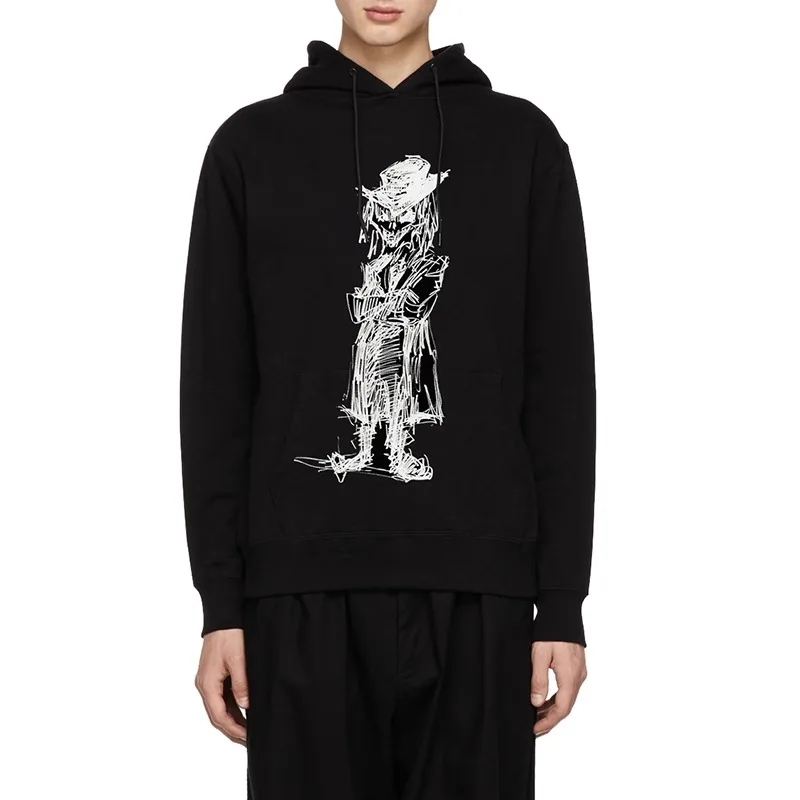 

Autumn Yohji Yamamoto Hoodie For Lovers Hand-Painted Dark Tie Pullover For Men And Women Fashion Brand Hoodie