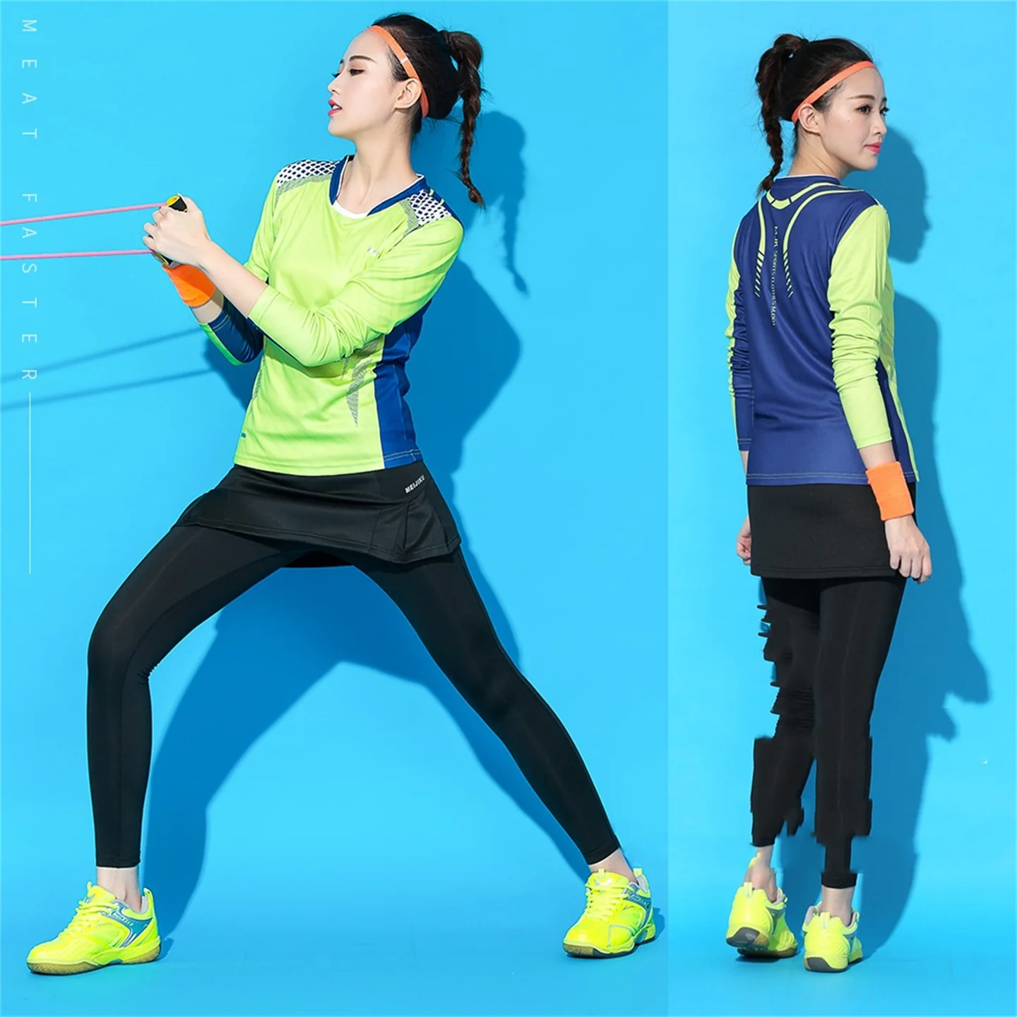 Autumn Winter Quick-Drying Tennis Badminton Suit Long-Sleeved Shirt & Skirt Pants Suit Men And Women Sports Jerseys 2-Piece Set