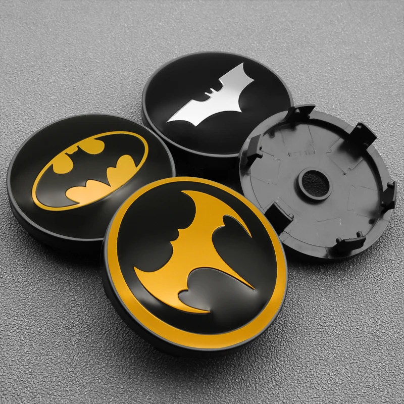 자동차 스타일링 휠 센터 허브 캡 림 커버 배트 엠블럼 배지 스티커, 데칼 장식 자동차 아플리케 액세서리, 56mm + 60mm, 4 개