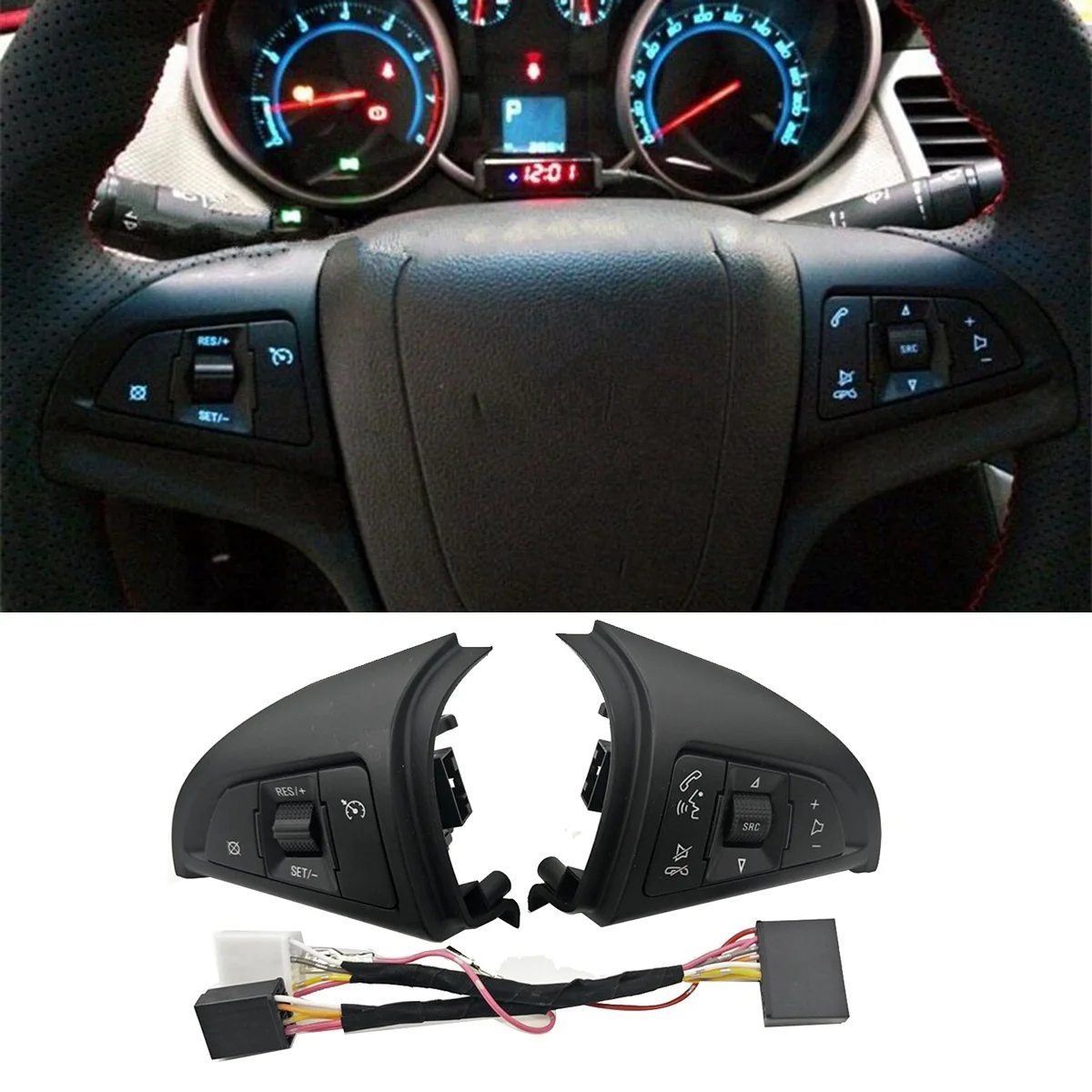 

96892140 Left Speed Cruise Control Switch for Chevrolet Cruze Malibu 2009 -2014 Steering Wheel Button with Wire Harness
