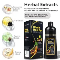 100ml/500ml Hair Dye Shampoo 3in1 Darkening Hairs Instant Gray To Black Polygonum Multiflorum Natural Coloing Cover for Women 2