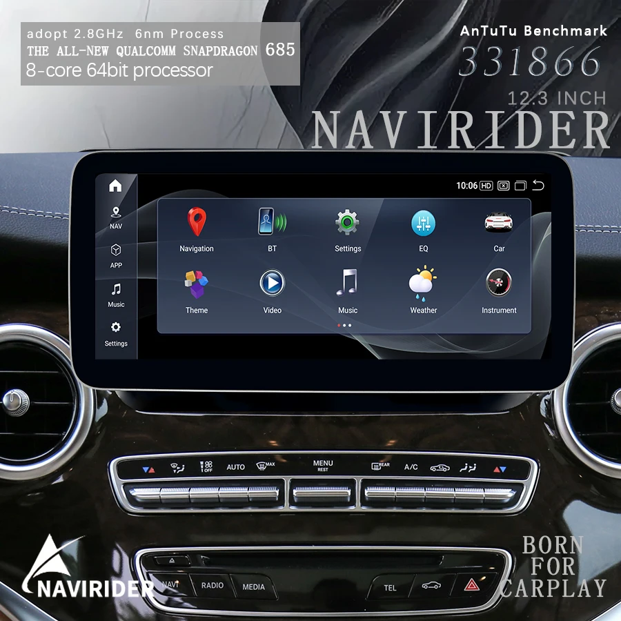 

256GB Android Qled Screen For Mercedes Benz V-Class W447 V260 V250 V220 CarPlay GPS Navigation Car Radio Multimedia Video Player