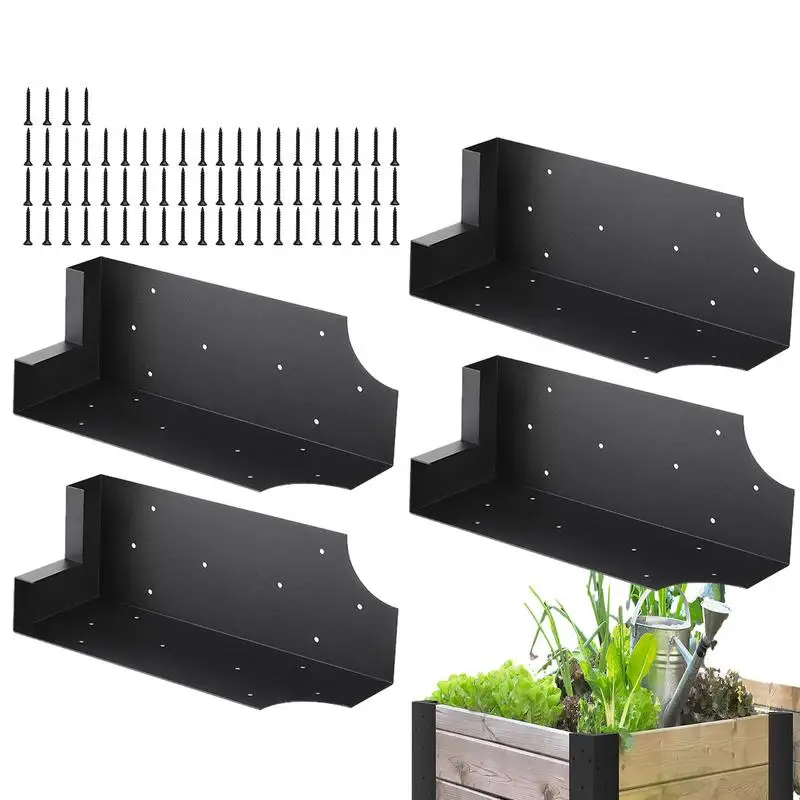 

Garden Bed Corner Brackets 4pcs Metal Fixer Right Angle Anti-Rust Flower Bed Corner Braces Gardening Supplies For Plants Fruits