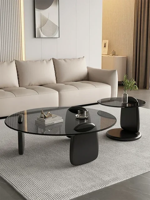 Glass Round Table, Multi-colour Size Set, Tea Table Coffee Table, High Temperature Resistance, Easy To Clean, Office Cafe Home 2