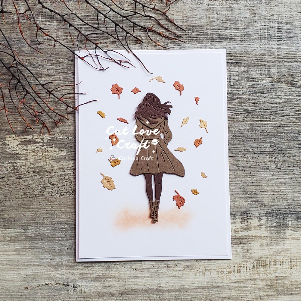 캣러브 메이플 리프 여성 금속 커팅 다이 스크랩북 몰드 나이프 스텐실 다이 컷 카드 만들기 DIY 공예 엠보싱 새 다이